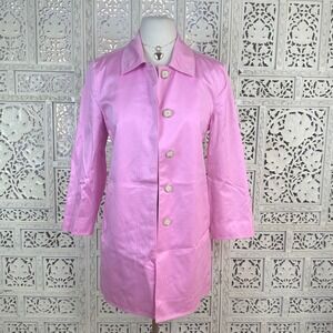 NWT Baby Pink Coach Leatherware Collared Preppy Coquette Button Up Jacket‎ Sz XS